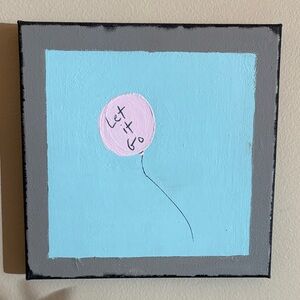 Pink and Blue Balloon Acylic on Canvas